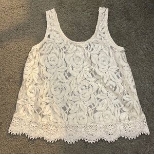 Ivory Lace Crop Top